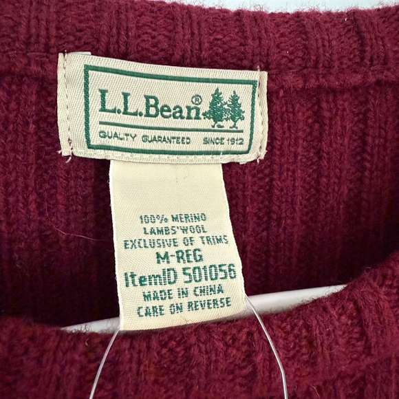 L.L. Bean Merino Wool Burgundy Sweater - Picture 2 of 7
